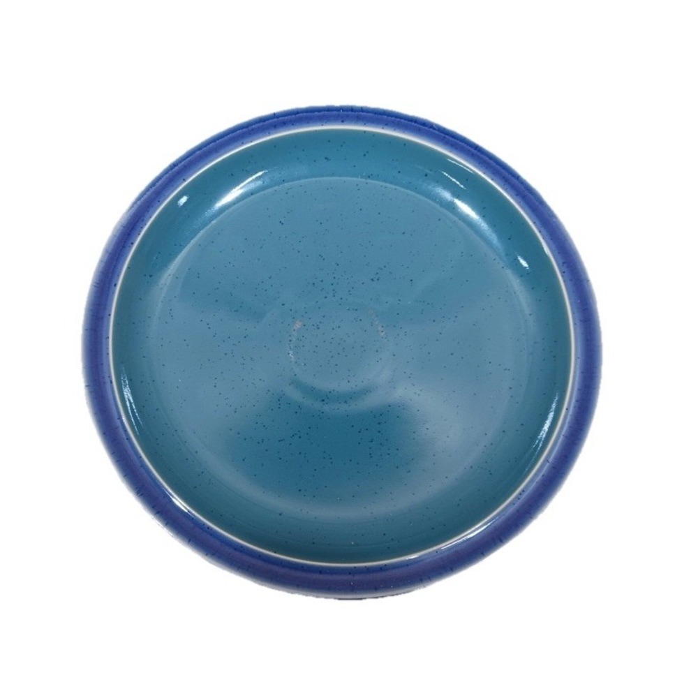 Denby‎ Harlequin Dinner Plates Set Of 3 Green Blue Stoneware  England 10.5"